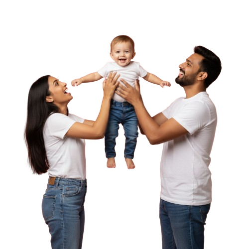 Parent providing comfort to a child